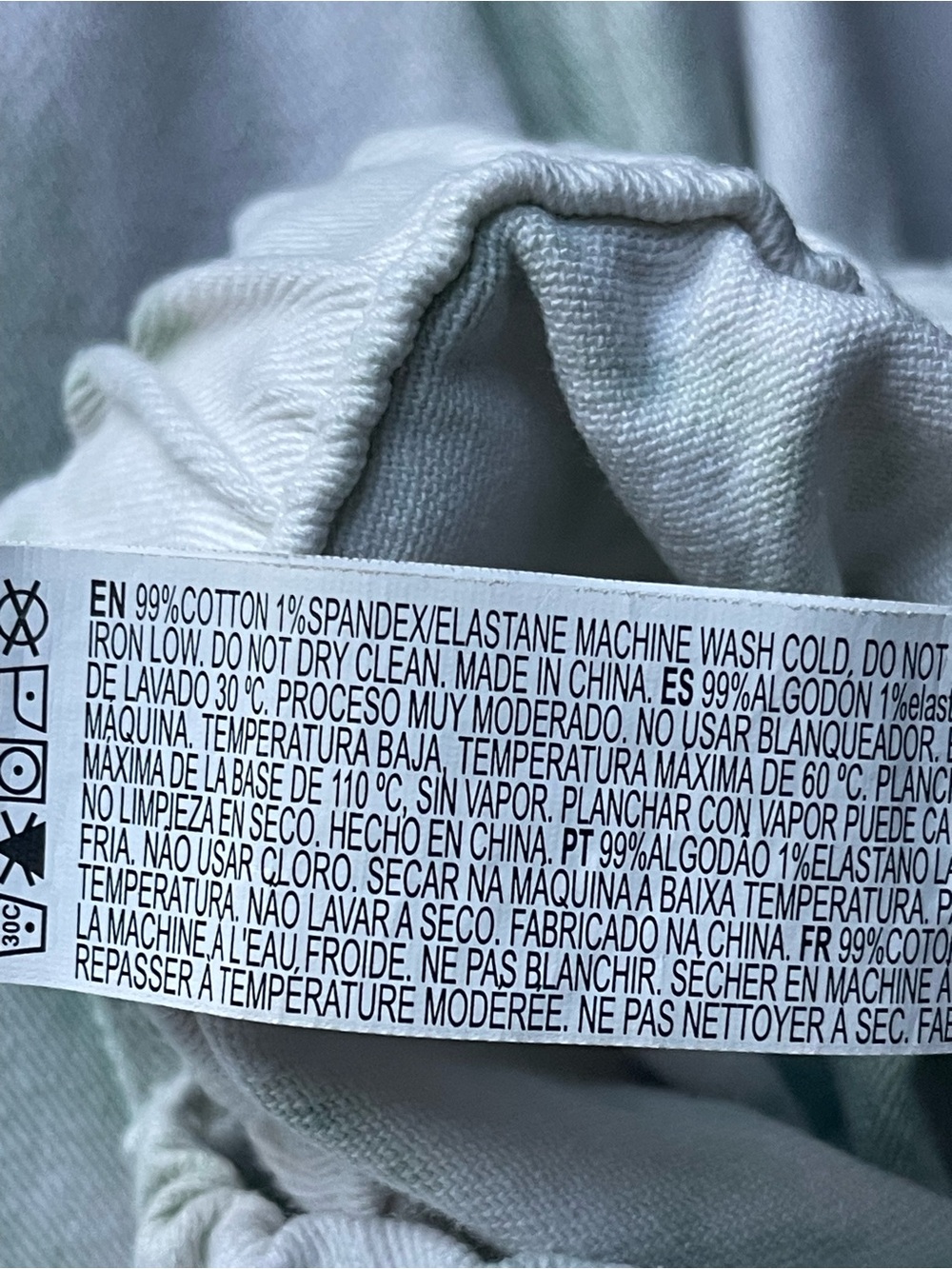 Forever 21 Women’s high-rise sage green & white tie-dye cargo denim jogger pants - Picture 6 of 6